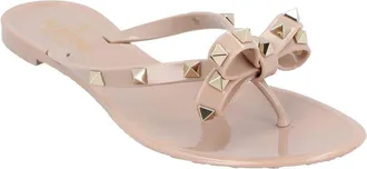Valentino Womens Rubber Rockstud Bow Flip Flop (Authentic Pre-Loved)