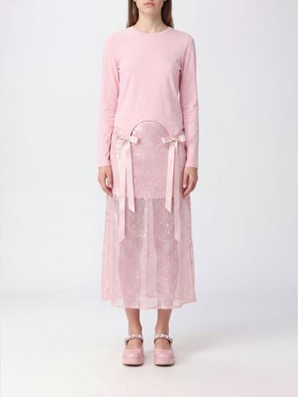 Simone Rocha Long-Sleeved Lyocell Top with Embroidery and Bow