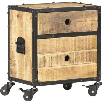 vidaXL Mesita De Noche De Madera De Mango Rugosa 40x30x50 Cm Vidaxl