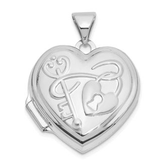 Diamond2Deal 14k Gold Lock and Key Reverses to YOU HOLD THE KEY TO MY HEART Locket