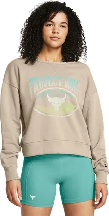 Under Armour Dames-sweatshirt van French Terry met Project Rock Bull Skull-motief (Bruin)