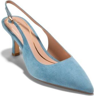 Cole Haan Hansell Slingback Pointed Toe Pump in Provincial Blue Suede at Nordstrom, Size 7.5