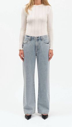 Daze 1999 Crystal Bow High Waist Straight Leg Jeans In Lovers Knot