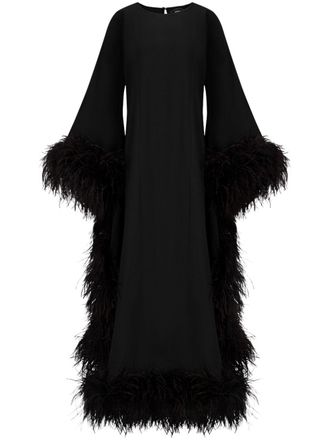 Taller Marmo Moonbar dress - women - Acetate/Ostrich Feather/Viscose - OS - Black