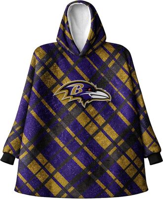 Pegasus Sports Baltimore Ravens Nfl Team Hooded Sherpa Blanket