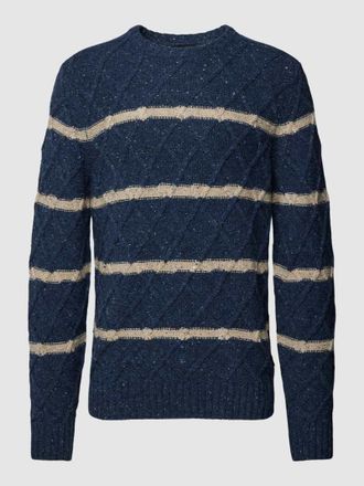 Fynch-Hatton Fynch-Hatton Strickpullover mit Streifenmuster in Marine, Gr&ouml;&szlig;e 3XL