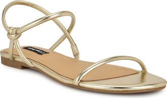 Nine West Maizy Ankle Strap Sandal in Gold at Nordstrom, Size 10.5