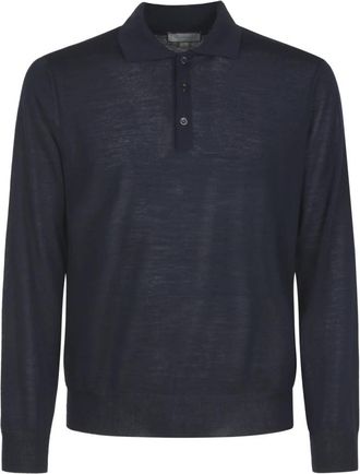 Canali Blauwe Sweaters voor Heren - Heren - Polos - Blauw - M - Tops