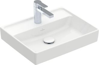 Villeroy & Boch Collaro fontein 50x40cm - zonder overloop 1 kraangat ceramic+ wit