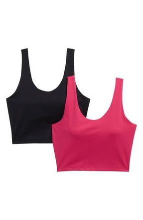 Yogalicious Lux Everyday Cloud Support Tank Set in Vivacious/Black at Nordstrom Rack, Size Medium