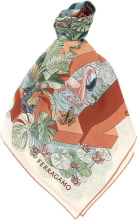 Ferragamo Jungle Party Sjaal - Dames - Zijden sjaals - Veelkleurig - ONE Size - Accessoires