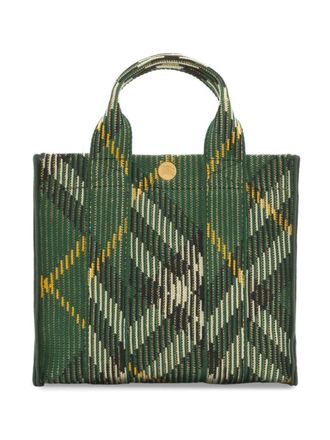 Burberry Geruite shopper - Groen