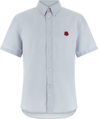 Kenzo Light Blue Flower Patch Shirt