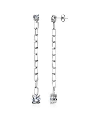 Crislu Silver CZ Earrings