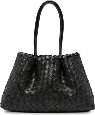 Elleme Dimple Tote Medium Woven - Dames - Shoppers - Zwart - ONE Size - Leer - Tassen