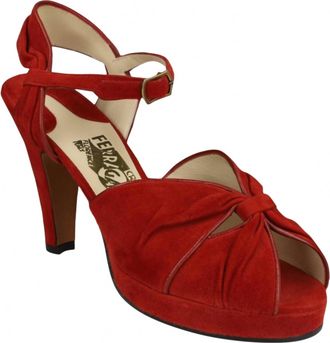 Ferragamo Womens Ava Heel Sandal In Red