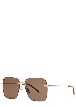Gucci Square-frame Sunglasses - Gold - One Size
