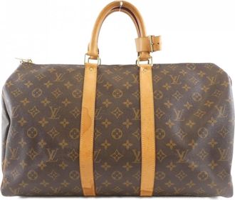 Louis Vuitton Marron Coated Canvas Boston Bag (Pre-Owned)