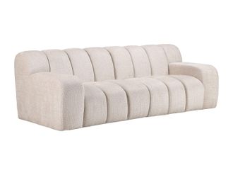 Vente-Unique Sof&aacute; de 3 plazas en chenilla beige BELADON
