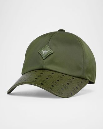 MCM Mens Re-Nylon and Leather Baseball Cap