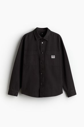 H&M Canvas-Overshirt in Oversized Fit - Grau