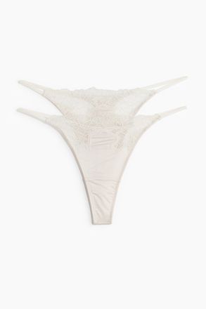 H&M 2er-Pack Tangas aus Mikrofaser - Beige