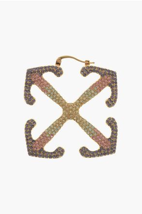 Off-white Ombre-Effect Rhinestone Maxi Single Earring size One Size