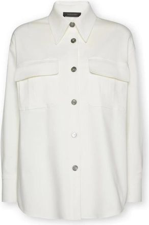 Elena Miro Gabardine Overhemd - Dames - Overhemden - Wit - 3XL - Katoen - Overhemden