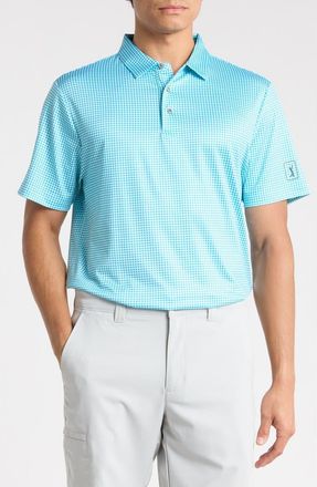 PGA TOUR Short Sleeve Printed Polo in Algiers Blue at Nordstrom Rack, Size Xx-Large