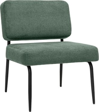 Miliboo Sill&oacute;n De Tejido Chenilla Verde Caqui Y Metal Negro Vedana