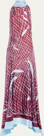 Altuzarra Moonlight Sleeveless Turtleneck Silk Maxi Dress