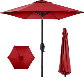 Best Choice Products 7.5ft Heavy-Duty Outdoor Market Patio Umbrella w/ Push Button Tilt, Easy Crank