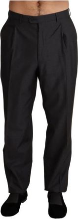 Dolce & Gabbana Gekreukte Pantalon - Heren - Nette broeken - Grijs - 2XL - Wol - Broeken