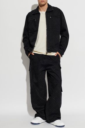 Casablanca Denim Jacket With Monogram, Mens, Black