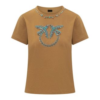 Pinko T-Shirts, female, Brown, Size: XS Fidenza T-shirt