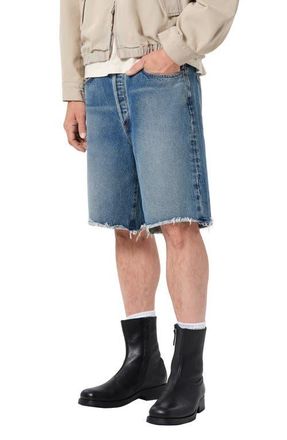 A Gold E Anson Denim Cutoff Shorts in Guide Worn Md Range Indigo Cut at Nordstrom, Size 29