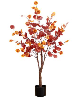 Nearly Natural 4Ft Pre-Lit Autumn Eucalyptus Artificial Fall Tree With 160 Warm White Led Lights