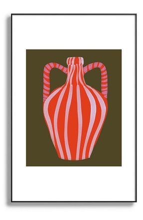 Deny Designs Simple Vase Modern Still Life Framed Wall Art in Black Tones at Nordstrom, Size 18X24
