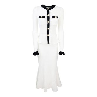 Self Portrait Cardigans, female, White, Size: S Knit Cardigan