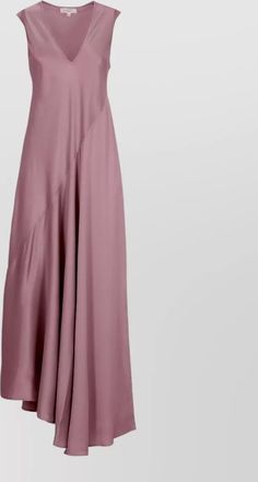 Antonelli silk v-neck sleeveless flared maxi dress