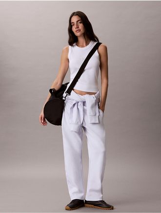 Calvin Klein Jeans Calvin Klein Womens Logo Tape Barrel Pants - Open Purple - XL