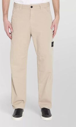 Stone Island wide leg cotton trousers regular fit