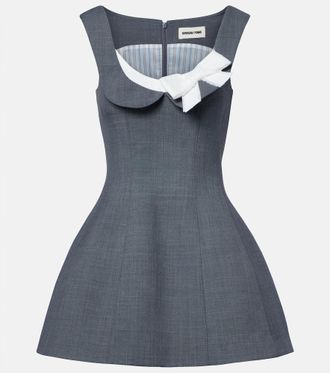 Shushu/Tong Bow-detail twill minidress