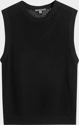 John Varvatos Mens Augusto Open Diamond Stitch Tank Top
