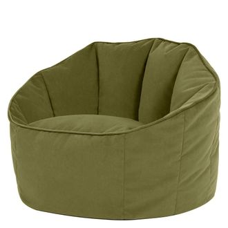 Icon Brand Puf sill&oacute;n concha de terciopelo verde oliva