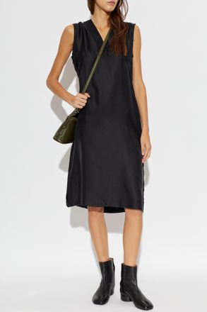 Maison Margiela Sleeveless Silk Dress, Womens, Black