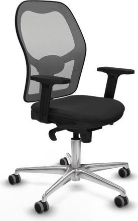 Piqueras y Crespo Piqueras Y Crespo - Jorquera Sincro Malla Gris Similpiel Negro Brazos 2d Base Aluminio Ruedas 65mm Engomada