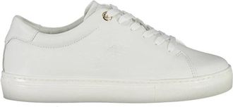 Tommy Hilfiger Witte Leren Dames Sneaker - Dames - Sneakers - Wit - 39 EU - Leer - Schoenen