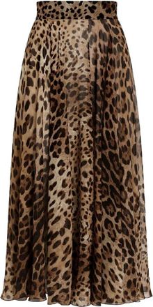Dolce & Gabbana Brown Printed Skirt