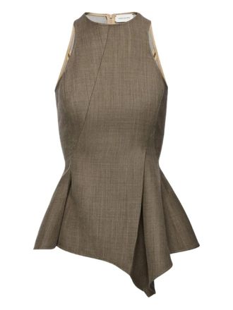 Magda Butrym peplum blouse - women - Wool - 36 - Brown